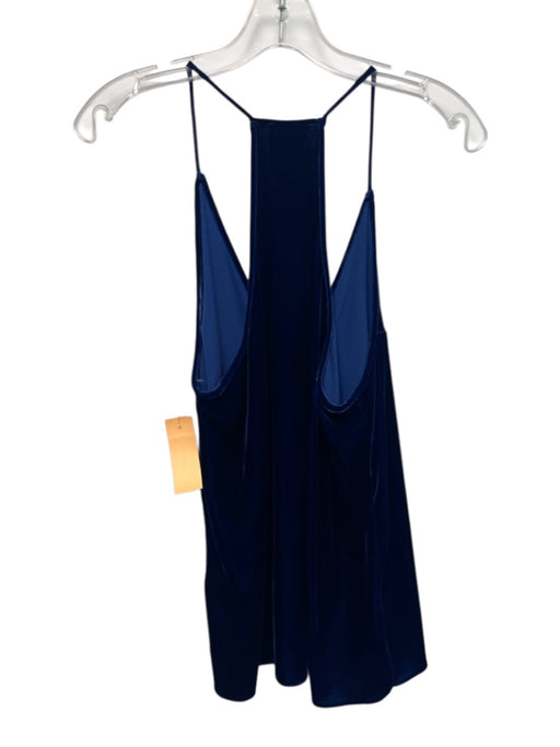 Cami NYC Size S Blue Rayon & Silk Velvet Sleeveless V Neck Tank Top Blue / S
