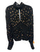 Caballero Size XS Black & Gold Viscose Long Sleeve Pleated Mock Neck Cut Out Top Black & Gold / XS