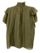 Hunter Bell Size M Sage green Tencel & Nylon Ruffle Cap Sleeve 1/4 Button Top Sage green / M