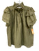 Hunter Bell Size M Sage green Tencel & Nylon Ruffle Cap Sleeve 1/4 Button Top Sage green / M