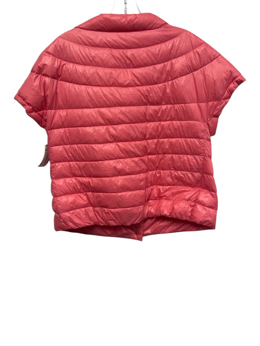 Tyler Boe Size L Pink Nylon Down Fill Quilted Cap Sleeve Snaps Vest Pink / L