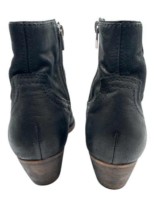 Dolce Vita Shoe Size 7.5 Black Leather Inner Side Zip Almond Toe Western Booties Black / 7.5