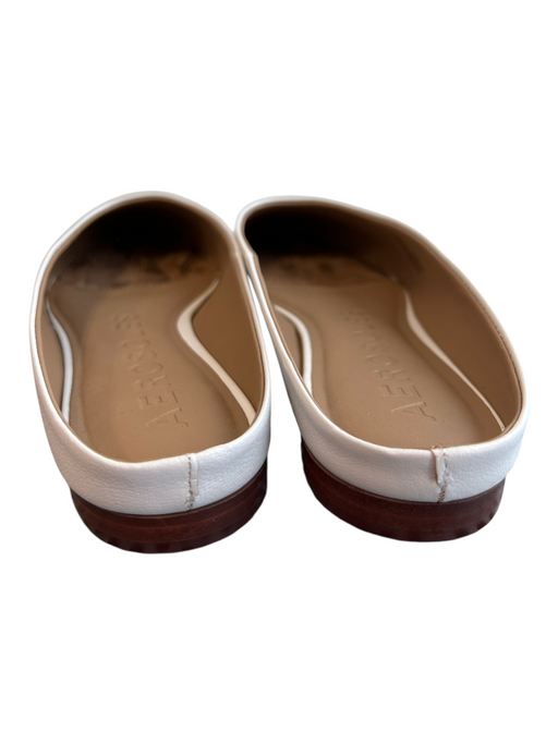 Aerosoles Shoe Size 9.5 White Leather Almond Toe Open Back Flat Ballet Shoes White / 9.5