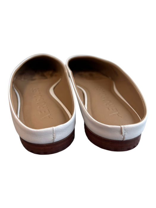 Aerosoles Shoe Size 9.5 White Leather Almond Toe Open Back Flat Ballet Shoes White / 9.5