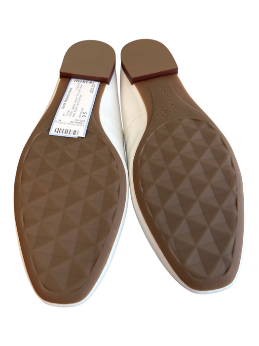 Aerosoles Shoe Size 9.5 White Leather Almond Toe Open Back Flat Ballet Shoes White / 9.5