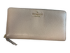 Kate Spade Taupe Pebbled Leather Gold hardware Zip Close Inside Pocket Wallets Taupe