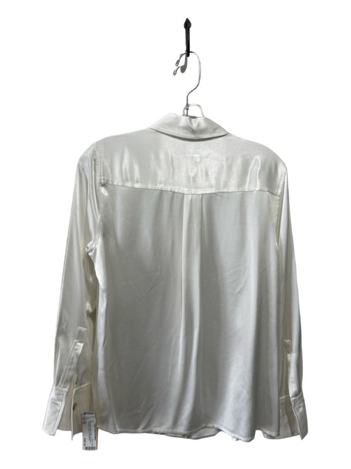 Rails Size XS White Rayon Blend Collar Iridescent Long Sleeve Button up Top White / XS