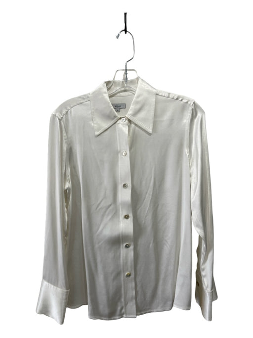 Rails Size XS White Rayon Blend Collar Iridescent Long Sleeve Button up Top White / XS