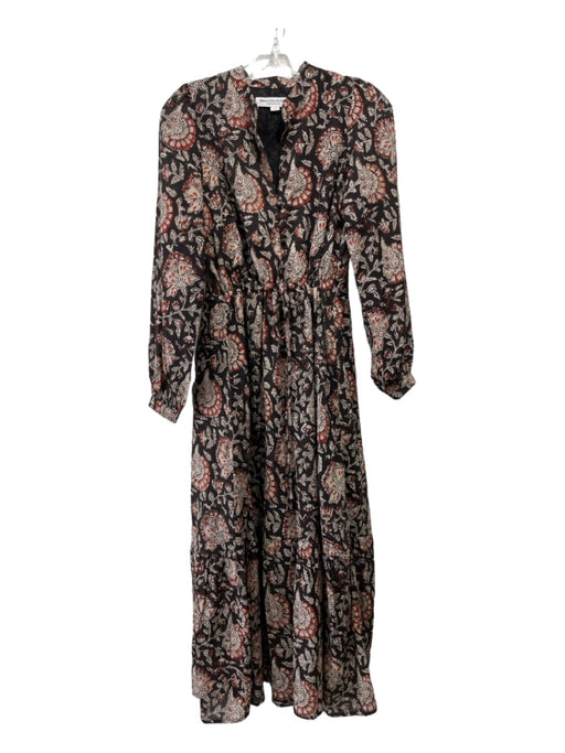 India Collection Emerson Fry Size XS Black Beige & Red Floral Paisley Maxi Dress Black Beige & Red / XS