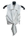 Vince Size 0 White Cotton Solid Sleeveless Collared Tie Detail Top White / 0