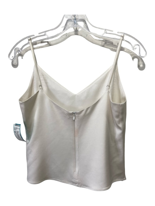 L'agence Size XS White Acetate Blend Spaghetti Strap V Neck Slip Top White / XS