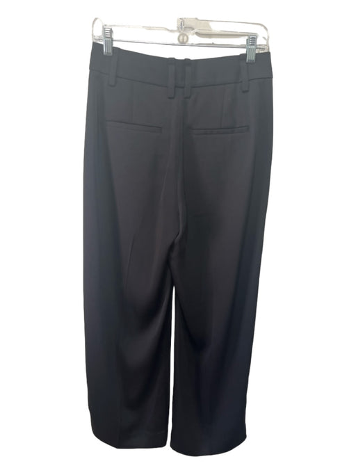 Vince Size 2 Black Triacetate Blend Hook & Zip High Rise Pleated Wide Leg Pants Black / 2