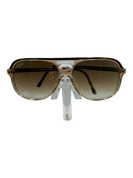 Ray Ban Brown Acetate Aviator Gradient Lens Sunglasses Brown