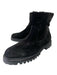 Vince Shoe Size 6 Black Suede Inner Side Zip Shearling Lugsole Boots Black / 6