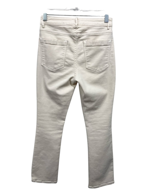 Ann Mashburn Size 25 Cream Cotton Denim Zip Fly High Rise Slim Straight Pants Cream / 25