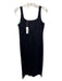 Vince Size 2 Black Wool Blend Square Neck Side Zip Midi Dress Black / 2