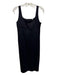 Vince Size 2 Black Wool Blend Square Neck Side Zip Midi Dress Black / 2