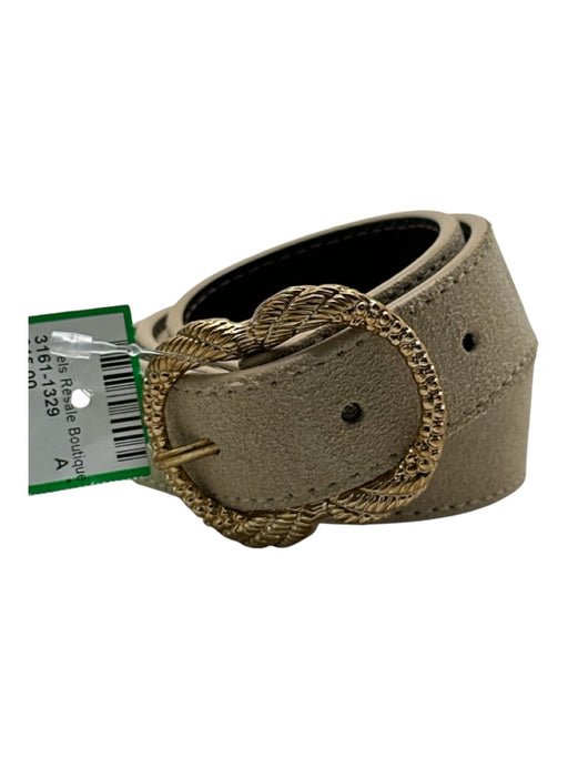 Sezane Cream Leather Suede Gold Tone Hardware Buckle Belts Cream / 85 / 34