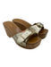 Veronica Beard Shoe Size 6.5 Gold Leather Cork Metallic Buckle Mule Sandals Gold / 6.5