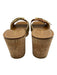 Veronica Beard Shoe Size 6.5 Gold Leather Cork Metallic Buckle Mule Sandals Gold / 6.5