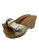 Veronica Beard Shoe Size 6.5 Gold Leather Cork Metallic Buckle Mule Sandals Gold / 6.5
