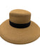 Eric Javits Light Brown & Black Grosgrain Ribbon UPF 50+ Sun Hat Light Brown & Black / One Size