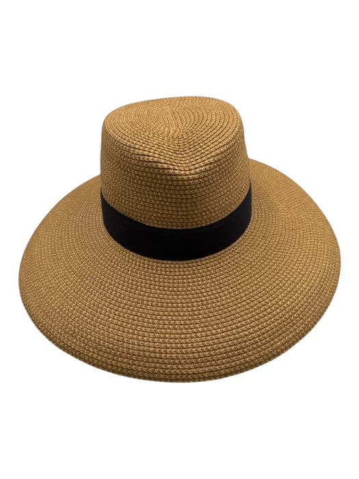 Eric Javits Light Brown & Black Grosgrain Ribbon UPF 50+ Sun Hat Light Brown & Black / One Size
