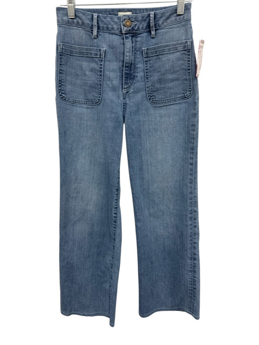 Ann Mashburn Size 25 Medium Wash Cotton Denim Zip Fly High Rise Wide Leg Jeans Medium Wash / 25