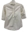 Ann Mashburn Size XS White Cotton Short Puff Sleeve Ruffle mock neck Blouse Top White / XS