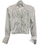Finley Size XXS White Cotton Blend Long Sleeve Stand Collar Ruffle Top White / XXS