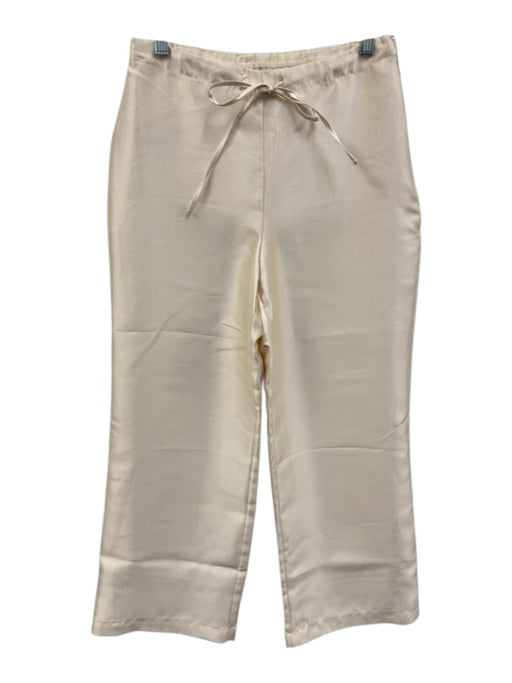Reformation Size XS Cream White Polyester Drawstring Waist Wide Leg Pants Cream White / XS