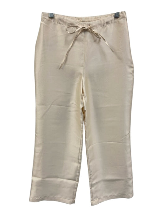Reformation Size XS Cream White Polyester Drawstring Waist Wide Leg Pants Cream White / XS