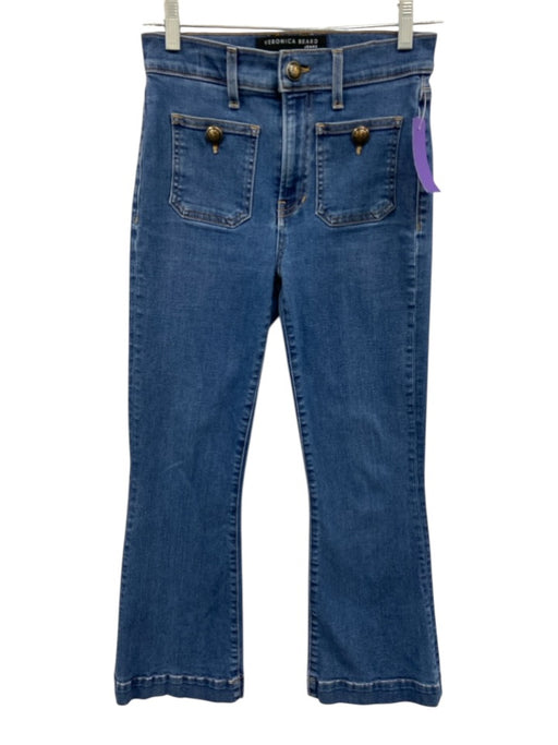 Veronica Beard Jeans Size 26 Medium Wash Cotton Blend Denim Button Detail Jeans Medium Wash / 26