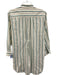 Trovata Birds of Paradis Size XS Cream White & Teal Blue Cotton Striped Dress Cream White & Teal Blue / XS