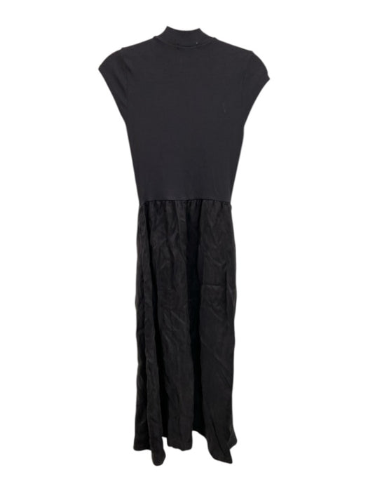 Sundry Size XS Charcoal Black Cotton Blend Ribbed Cap Sleeve Fabric Block Dress Charcoal Black / XS