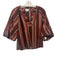 Tanya Taylor Size XS Brown, Red, White Viscose Short Sleeve Striped Top Brown, Red, White / XS