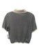 Frame Size S White & Black Wool Short Sleeve Striped 1/2 Button Collar Top White & Black / S