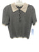 Frame Size S White & Black Wool Short Sleeve Striped 1/2 Button Collar Top White & Black / S