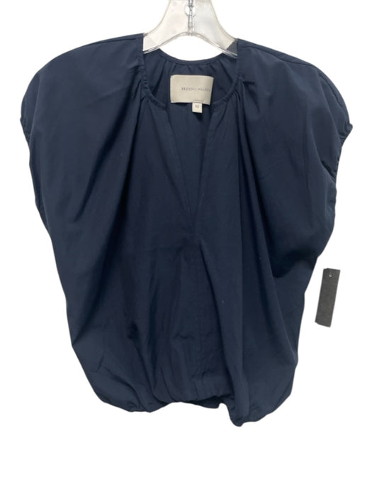 Brochu Walker Size XS Navy Blue Polyester & Cotton Cap Sleeve Elastic Waist Top Navy Blue / XS