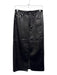 Blank NYC Size 24 Black PU Leather Knee Length Front Slit Midi Skirt Black / 24
