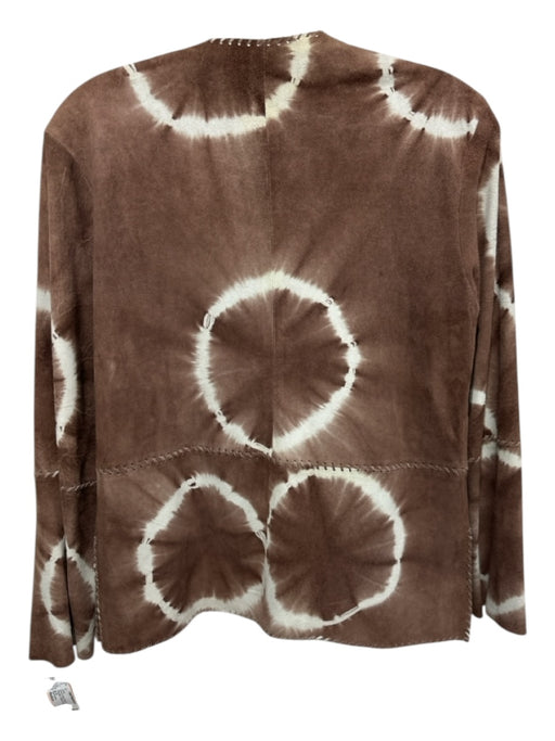 Patricia Viera Size Medium Brown & Cream Suede Tie Dye Whipstitch Jacket Brown & Cream / Medium