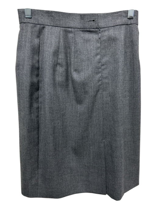 Richard Tyler Size 8 Gray Wool & Silk Back Zip Darted Back Slit Pencil Skirt Gray / 8