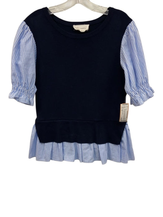 By Anthropologie Size XS Navy blue, blue & white Viscose Blend Knit Striped Top Navy blue, blue & white / XS