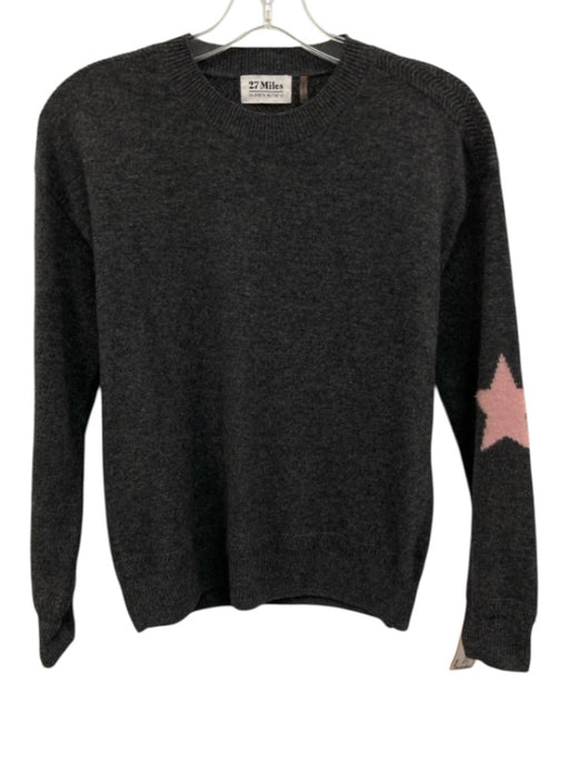 27 Miles Size XS Gray & multi Cashmere Knit Star Design Long Sleeve Sweater Gray & multi / XS