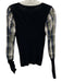 Veronica Beard Size XS Midnight Blue & White Wool Blend Perforated Knit Top Midnight Blue & White / XS