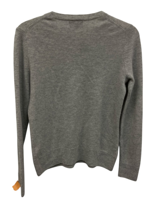 Quince Size XS Light Gray Cashmere Heathered Knit Ribbed Hem Pullover Sweater Light Gray / XS