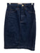 Frame Size 23 Dark Wash Cotton Denim 5 Pocket Button & Zip Fly Midi Skirt Dark Wash / 23