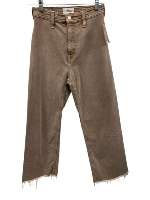 Pistola Size 24 Beige Brown Cotton Blend Denim High Rise Button & Zip Fly Jeans Beige Brown / 24