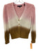 Veronica Beard Size XS Pink, White & Brown Cotton Gradient Ribbed Knit Sweater Pink, White & Brown / XS