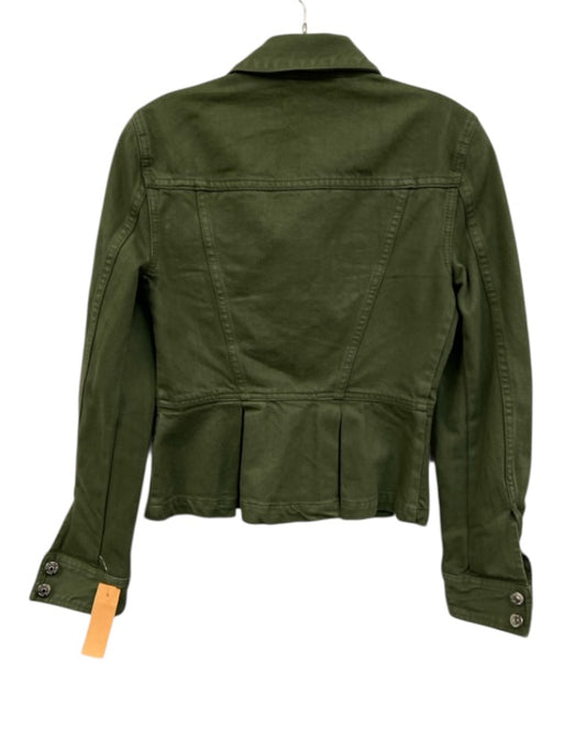 Veronica Beard Jeans Size XS Green Cotton Denim Button Front Collared Jacket Green / XS